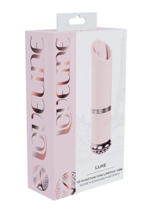 LoveLine Luxe Silicone Rechargeable 10 Function Mini Lipstick Vibrator - Pink