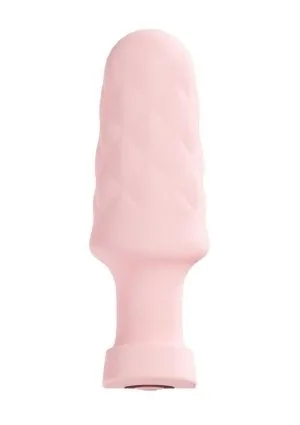 Loveline Velvet Silicone Rechargeable Vibrating Anal Plug with Remote Control - Pink