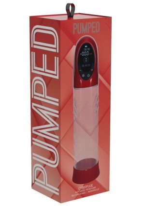 Pumped CyberPulse 13 Function Automatic Rechargeable Penis Pump - Metallic Red