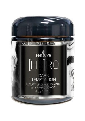 HERO Dark Temptation Luxury Aphrodisiac Massage Candle 4oz.- Ocean and Forest