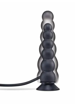Size Up Ripple Inflatable Silicone Butt Plug 7in - Black