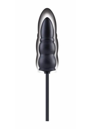 Size Up Ripple Inflatable Silicone Butt Plug 5.5in - Black