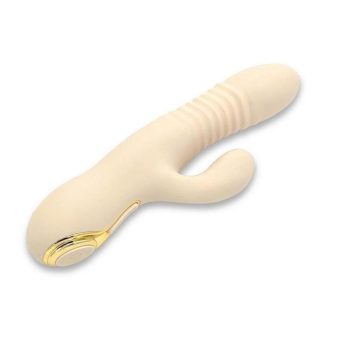 Velvet GoGo All-in-1 Thruster Rechargeable Silicone Dildo - Vanilla