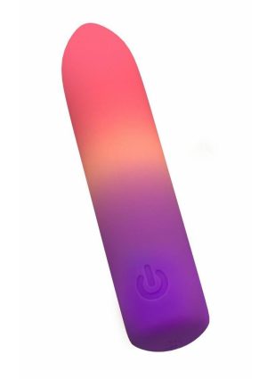 Play With Me Cotton Candy Rechargeable Silicone Bullet - Multicolor