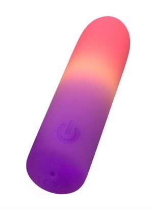 Play With Me Cotton Candy Rechargeable Silicone Bullet - Multicolor