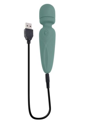 Rumble Wand Rechargeable Silicone Vibrator - Green