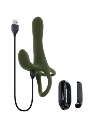 Zero Tolerance Strap Tap and Go Rechargeable Silicone Strapless Strap-On - Green