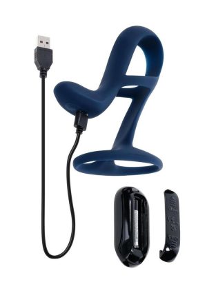 Zero Tolerance big Time Rechargeable Silicone Vibrating Penis Extension - Blue