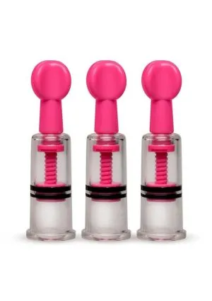 Size Matters MAXtwist Clit and Nipple Triple Sucker Set - Pink