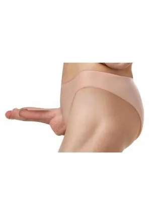 Master Series Slim Hollow Silicone Strap-On 6.2in - Vanilla