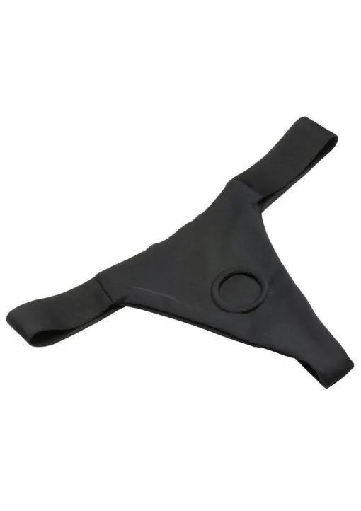Bedroom Bliss Chérie Thong Strap-On Panty Harness - Large - Black