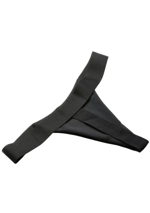 Bedroom Bliss Chérie Thong Strap-On Panty Harness - Large - Black