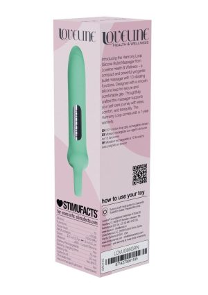 Loveline Harmony Loop Grip Vibe Ergonomic 10 Function Silicone Bullet Massager - Green