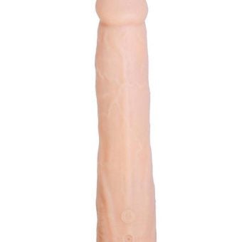 Naked Addiction Rotating and Thrusting Vibrating Rechargeable Silicone Dong with Remote Control 8in - Vanilla