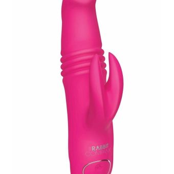 The Rabbit Company The Mini Thrusting Rabbit Rechargeable Silicone Vibrator - Pink