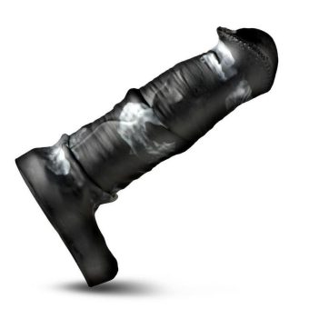 Creature Cocks Stallion XL Silicone Penis Extension - Black/Gray