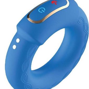 The Royale Heat-Up Cockpower Silicone Rechargeable Cock Ring - Blue