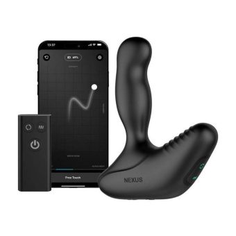 REVO Stealth App Enabled Rechargeable Silicone Rotating Prostate Massager with Remote Control - Black