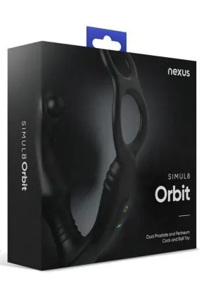Nexus SIMUL8 Orbit Edition Rechargeable Silicone Vibrating Dual Motor Anal Cock and Ball Massager - Black