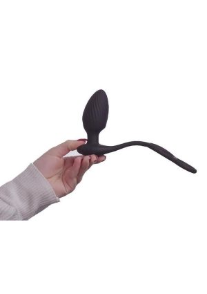 Nexus Tornado Silicone Rechargeable Remote Rotating Plug with Cock and Ball Rings - Black