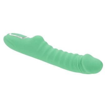 Full Throttle Rechargeable Silicone Warming Vibrator - Green