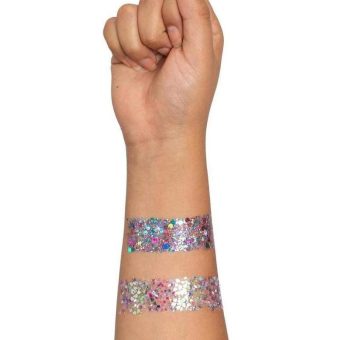 Leg Avenue Prism Nipple Jewels Stickers and Body Glitter (2 Packets) - Multicolor
