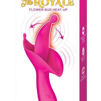 The Royal Flower Bud Heat-Up Rechargeable Silicone Warming Clitoral Stimulator - Pink