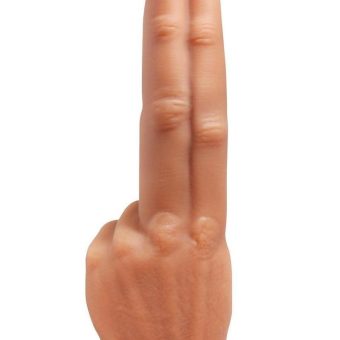 Master Series The Pleaser Double Finger Silicone Dildo - Vanilla